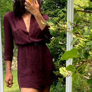 Babaton Silk Dress Maroon